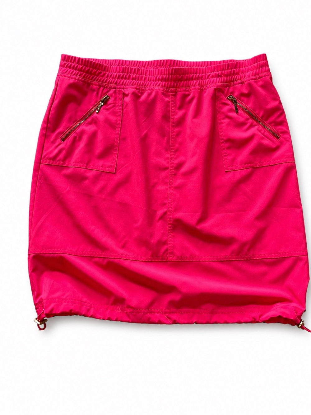 Chico's Zenergy Hot Pink Athletic Casual Skirt Drawstring Hem Size 1 (US 8)